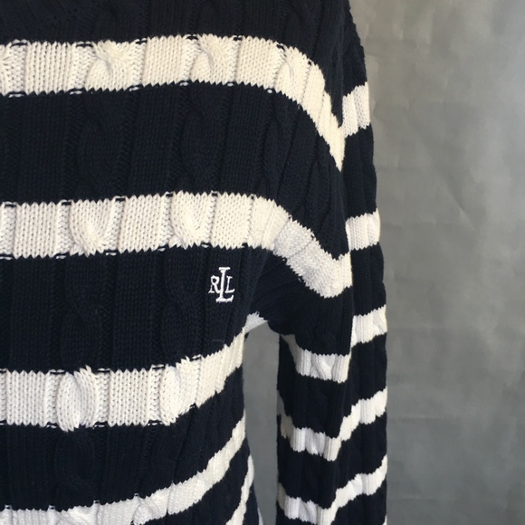 Ralph Lauren Striped Cable-Knit Sweater - Picture 3 of 6